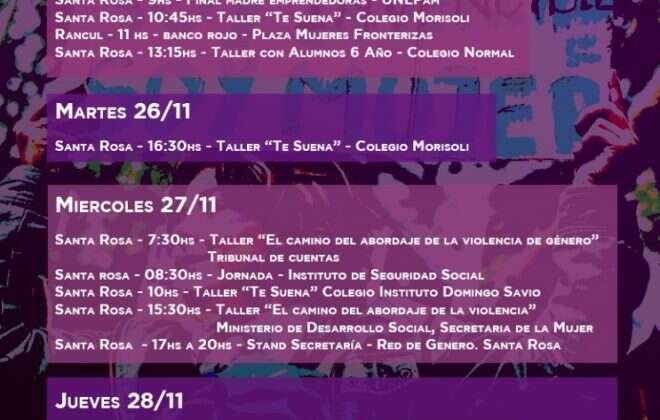 Actividades por el Día Internacional de la Eliminación de la Violencia contra la Mujer