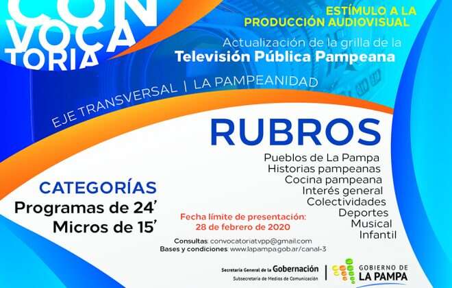 La Televisión Pública Pampeana y una ambiciosa convocatoria a productoras localesÂ 