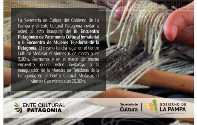 Apertura y Exposición de Tejedoras de la Patagonia en III Encuentro Patagónico de Patrimonio Cultural Inmaterial