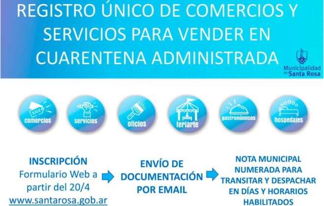 Cuarentena administrada: Nuevos horarios para comercios habilitados en Santa Rosa