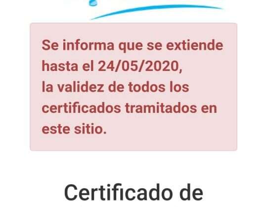 Los certificados de circulación tendrán vigencia hasta el final del Aislamiento Social