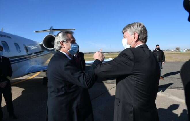 Alberto Fernández arribó este mediodía a La Pampa
