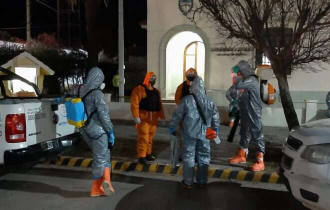 Trabajos de desinfección y recambio de personal en la Comisaría Departamental de Catriló