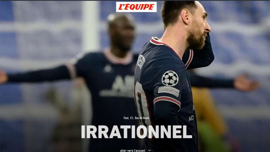 “Irracional”, la tapa de uno de los diarios franceses tras la eliminación del PSG de Messi