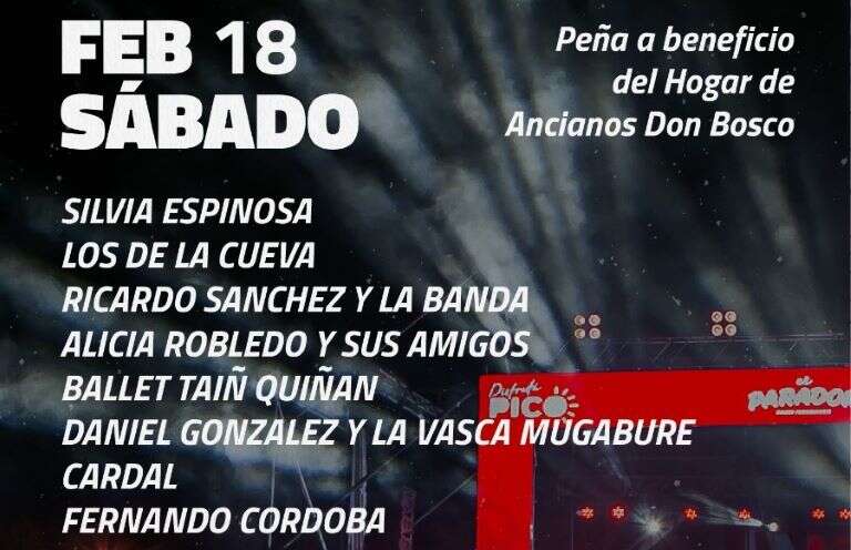 General Pico: Este sábado, Peña en El Parador a beneficio del Hogar de Ancianos Don Bosco