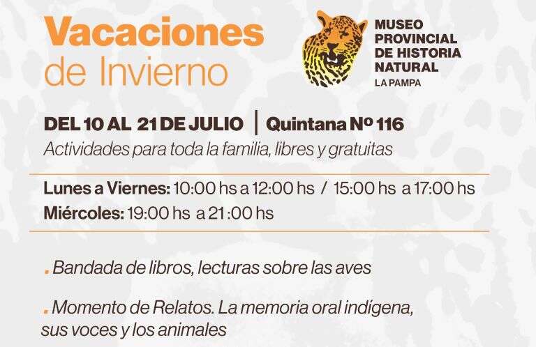 Aquí está la agenda cultural para todos los gustos durante el receso escolar de invierno en La Pampa