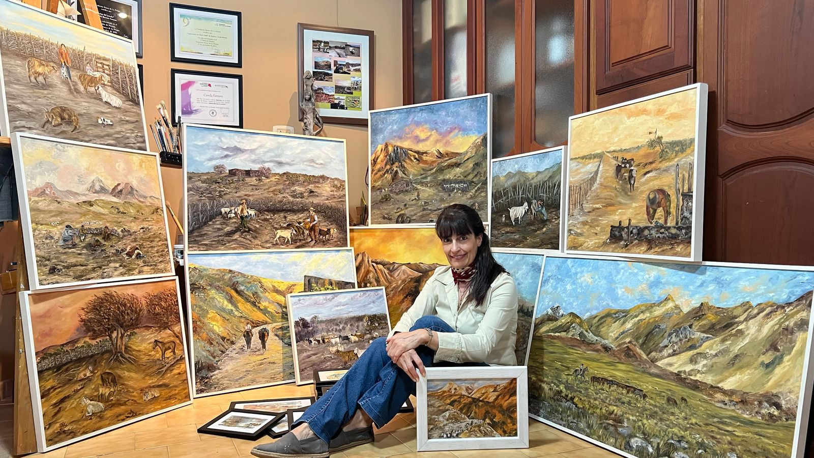 Exponen pinturas sobre el oeste pampeano