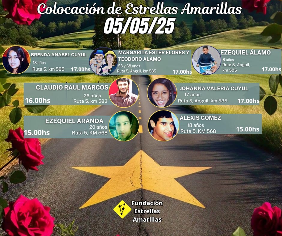 La Fundación Estrellas Amarillas inaugura nuevas señales de prevención vial y renuevan el pedido por la Autovía en la RN 5