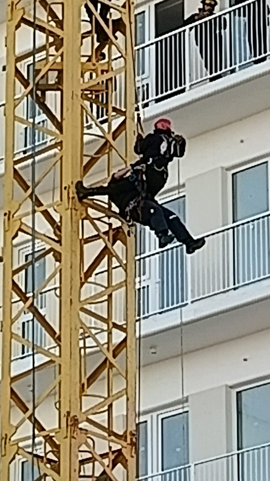 Se hizo el primer simulacro de rescate en altura de la Provincia