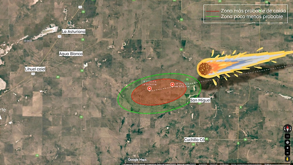 Científicos buscan fragmentos del meteorito caído en La Pampa